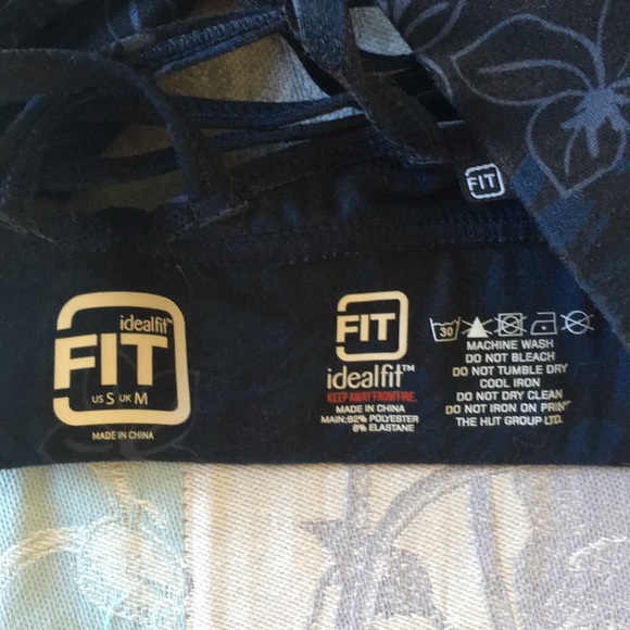 Idealfit High Neck Strappy Blue Sports Bra CropTop - Picture 6 of 6